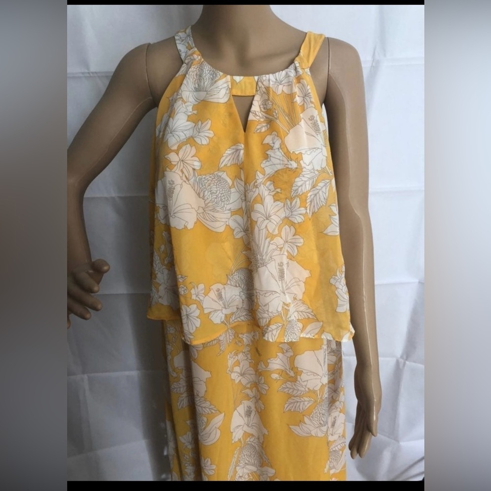 Chico’s floral Yellow Halter Maxi Dress - Picture 6 of 8